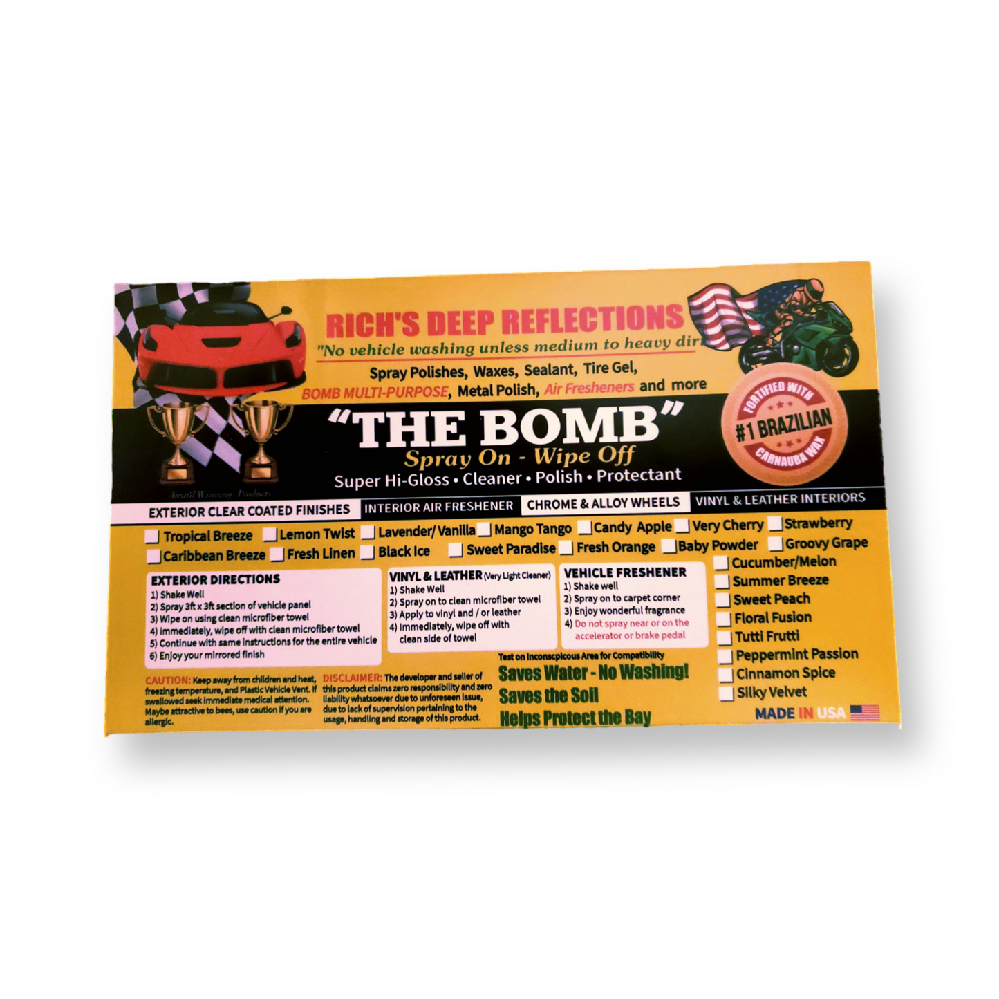 The Bomb: Spray On - Wipe Off (Super Hi-Gloss - Cleaner - Polish - Protectant)